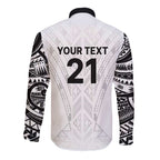 New Zealand Koru Fern Custom Long Sleeve Button Shirt Simple Taniko Motif