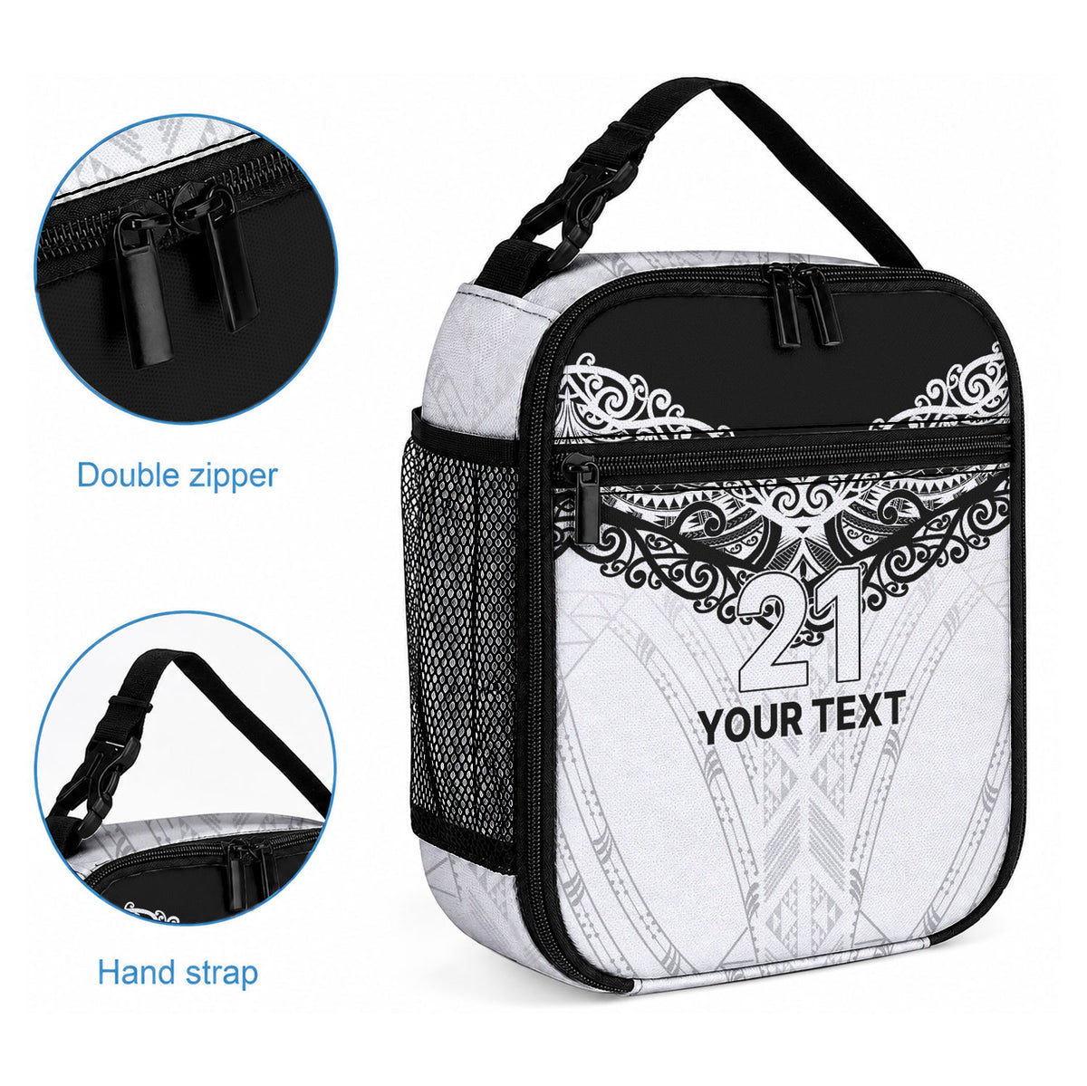 New Zealand Koru Fern Custom Lunch Bag Simple Taniko Motif