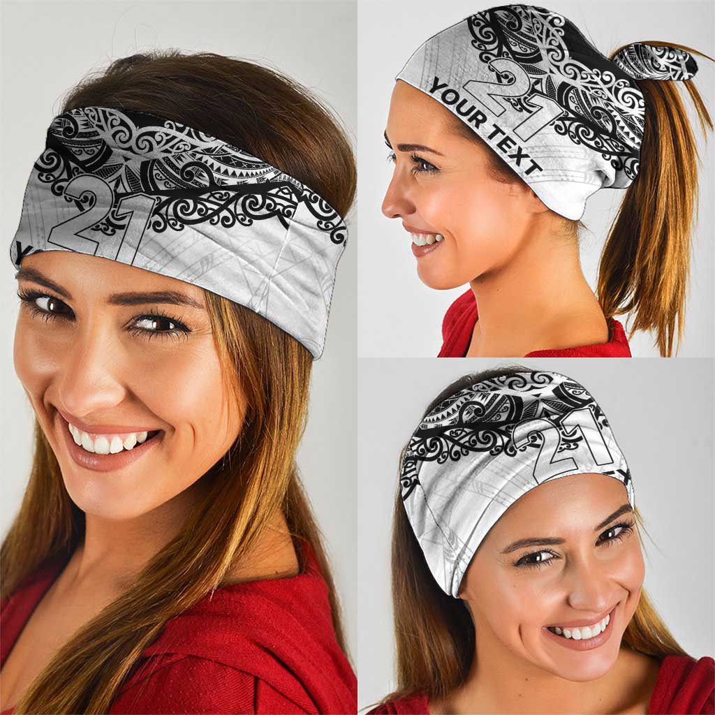New Zealand Koru Fern Custom Neck Gaiter Simple Taniko Motif - Aussie Hoodie