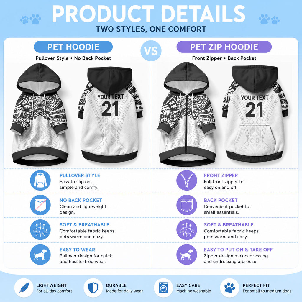 New Zealand Koru Fern Custom Pet Hoodie Simple Taniko Motif
