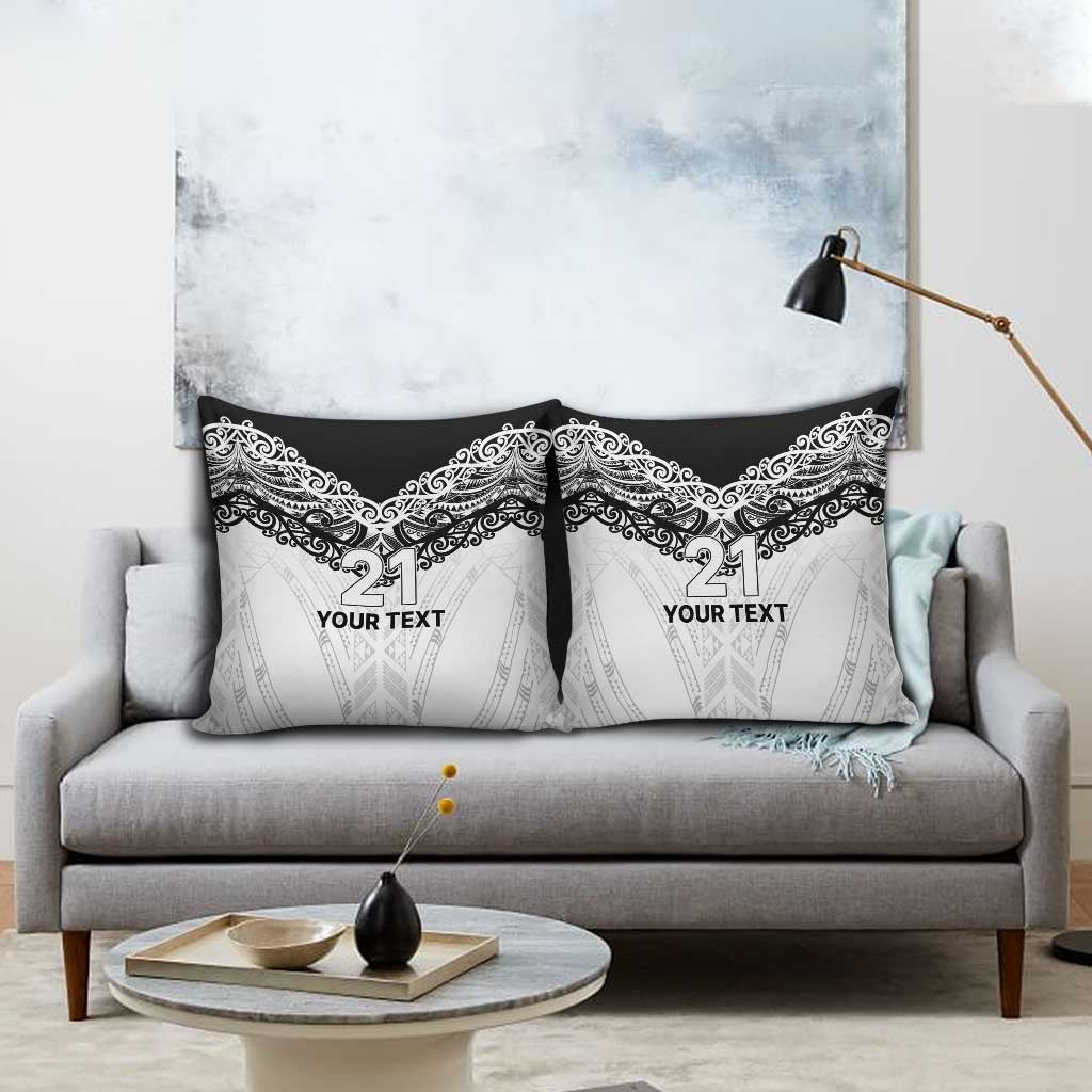 New Zealand Koru Fern Custom Pillow Cover Simple Taniko Motif - Aussie Hoodie