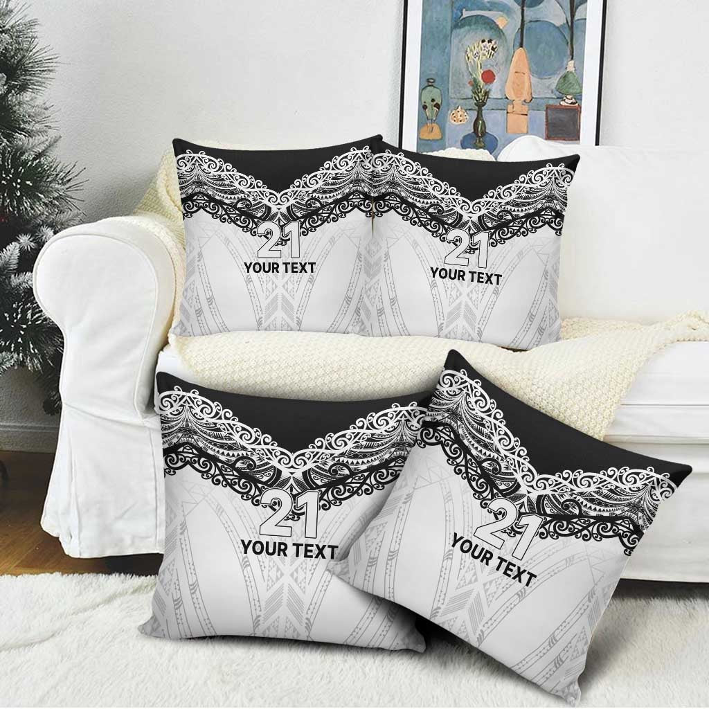 New Zealand Koru Fern Custom Pillow Cover Simple Taniko Motif - Aussie Hoodie