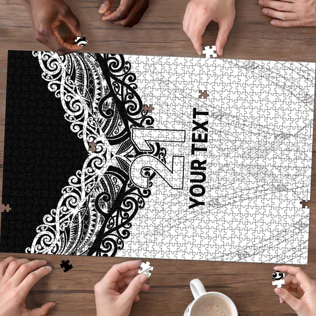 New Zealand Koru Fern Custom Puzzle Simple Taniko Motif - Aussie Hoodie
