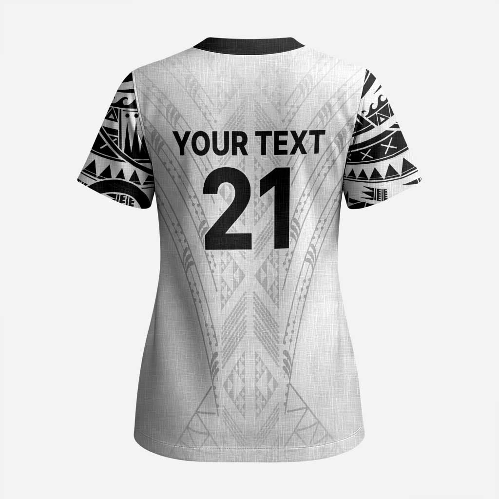 New Zealand Koru Fern Custom Scrub Top Simple Taniko Motif - Aussie Hoodie