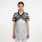 New Zealand Koru Fern Custom Scrub Top Simple Taniko Motif - Aussie Hoodie