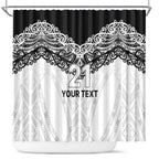 New Zealand Koru Fern Custom Shower Curtain Simple Taniko Motif