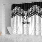 New Zealand Koru Fern Custom Shower Curtain Simple Taniko Motif