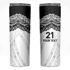 New Zealand Koru Fern Custom Skinny Tumbler Simple Taniko Motif