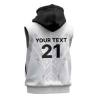 New Zealand Koru Fern Custom Sleeveless Hoodie Simple Taniko Motif - Aussie Hoodie