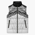 New Zealand Koru Fern Custom Sleeveless Puffer Jacket Simple Taniko Motif - Aussie Hoodie