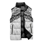 New Zealand Koru Fern Custom Sleeveless Puffer Jacket Simple Taniko Motif - Aussie Hoodie