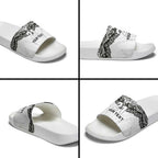 New Zealand Koru Fern Custom Slide Sandals Simple Taniko Motif - Aussie Hoodie