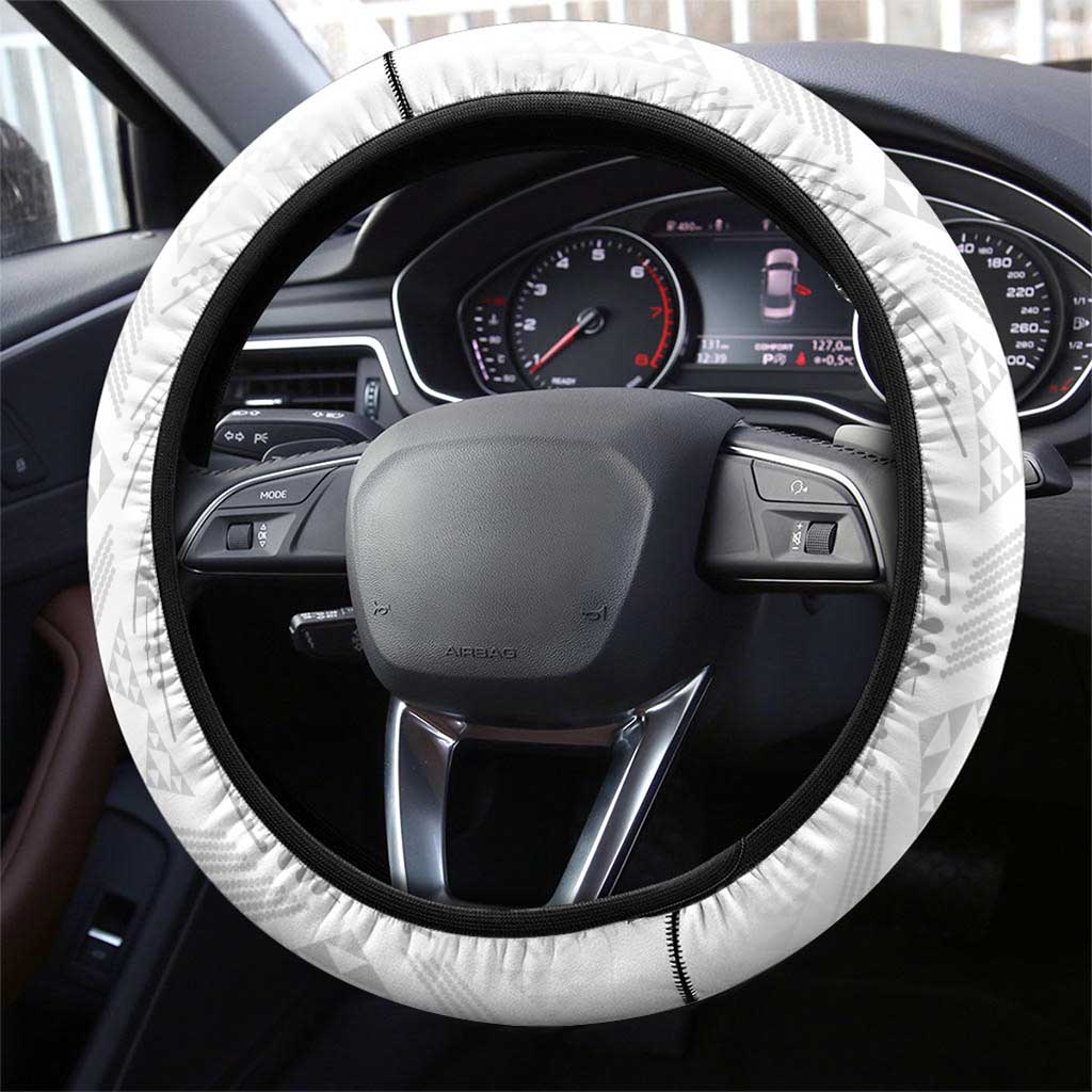 New Zealand Koru Fern Steering Wheel Cover Simple Taniko Motif