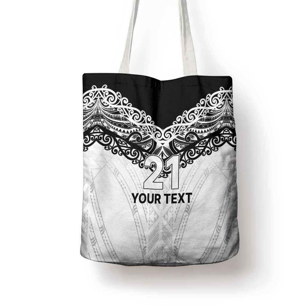 New Zealand Koru Fern Custom Tote Bag Simple Taniko Motif - Aussie Hoodie