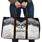 New Zealand Koru Fern Custom Travel Bag Simple Taniko Motif - Aussie Hoodie