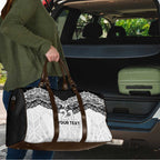 New Zealand Koru Fern Custom Travel Bag Simple Taniko Motif - Aussie Hoodie