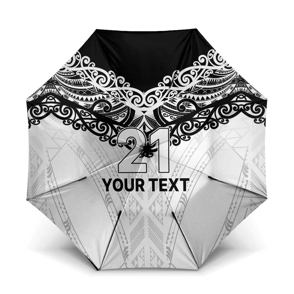 New Zealand Koru Fern Custom Umbrella Simple Taniko Motif - Aussie Hoodie