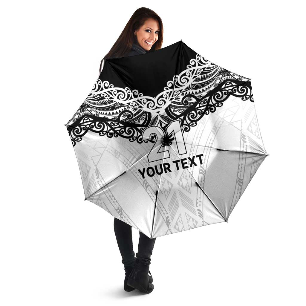 New Zealand Koru Fern Custom Umbrella Simple Taniko Motif - Aussie Hoodie