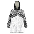 New Zealand Koru Fern Custom Wearable Blanket Hoodie Simple Taniko Motif