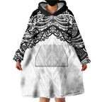 New Zealand Koru Fern Custom Wearable Blanket Hoodie Simple Taniko Motif