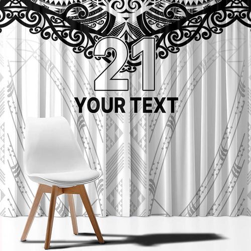 New Zealand Koru Fern Custom Window Curtain Simple Taniko Motif