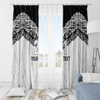 New Zealand Koru Fern Custom Window Curtain Simple Taniko Motif