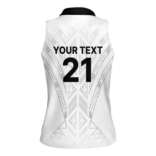 New Zealand Koru Fern Custom Women Sleeveless Polo Shirt Simple Taniko Motif