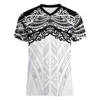 New Zealand Koru Fern Custom Women V-Neck T-Shirt Simple Taniko Motif