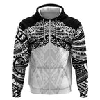 New Zealand Koru Fern Custom Zip Hoodie Simple Taniko Motif