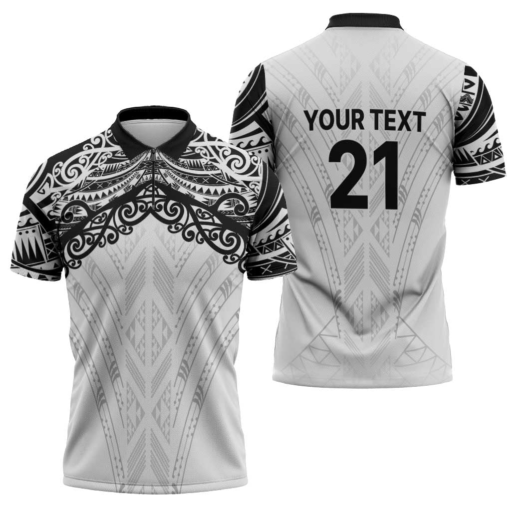 New Zealand Koru Fern Custom Zipper Polo Shirt Simple Taniko Motif - Aussie Hoodie