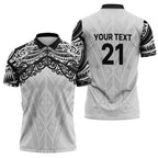 New Zealand Koru Fern Custom Zipper Polo Shirt Simple Taniko Motif - Aussie Hoodie
