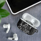 New Zealand Maori Taniko AirPods Case Black Kowhaiwhai Puhoro - Aussie Hoodie