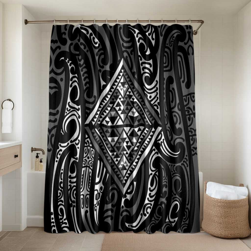 New Zealand Maori Taniko Bathroom Set Black Kowhaiwhai Puhoro - Aussie Hoodie