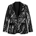 New Zealand Maori Taniko Blazer Black Kowhaiwhai Puhoro - Aussie Hoodie
