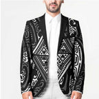 New Zealand Maori Taniko Blazer Black Kowhaiwhai Puhoro - Aussie Hoodie