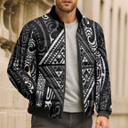 New Zealand Maori Taniko Bomber Puffer Jacket Black Kowhaiwhai Puhoro - Aussie Hoodie
