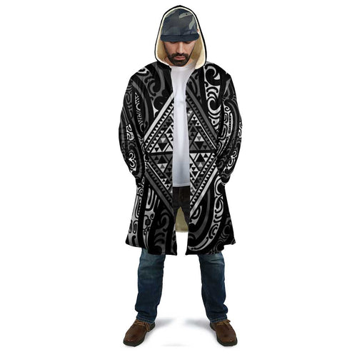 New Zealand Maori Taniko Cloak Black Kowhaiwhai Puhoro - Aussie Hoodie