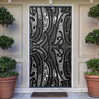 New Zealand Maori Taniko Door Cover Black Kowhaiwhai Puhoro - Aussie Hoodie