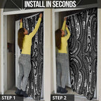 New Zealand Maori Taniko Door Cover Black Kowhaiwhai Puhoro - Aussie Hoodie
