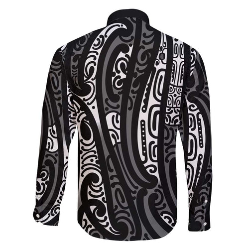 New Zealand Maori Taniko Family Matching Short Sleeve Bodycon Dress and Hawaiian Shirt Black Kowhaiwhai Puhoro