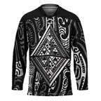 New Zealand Maori Taniko Hockey Jersey Black Kowhaiwhai Puhoro - Aussie Hoodie