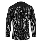 New Zealand Maori Taniko Hockey Jersey Black Kowhaiwhai Puhoro - Aussie Hoodie