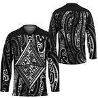 New Zealand Maori Taniko Hockey Jersey Black Kowhaiwhai Puhoro - Aussie Hoodie
