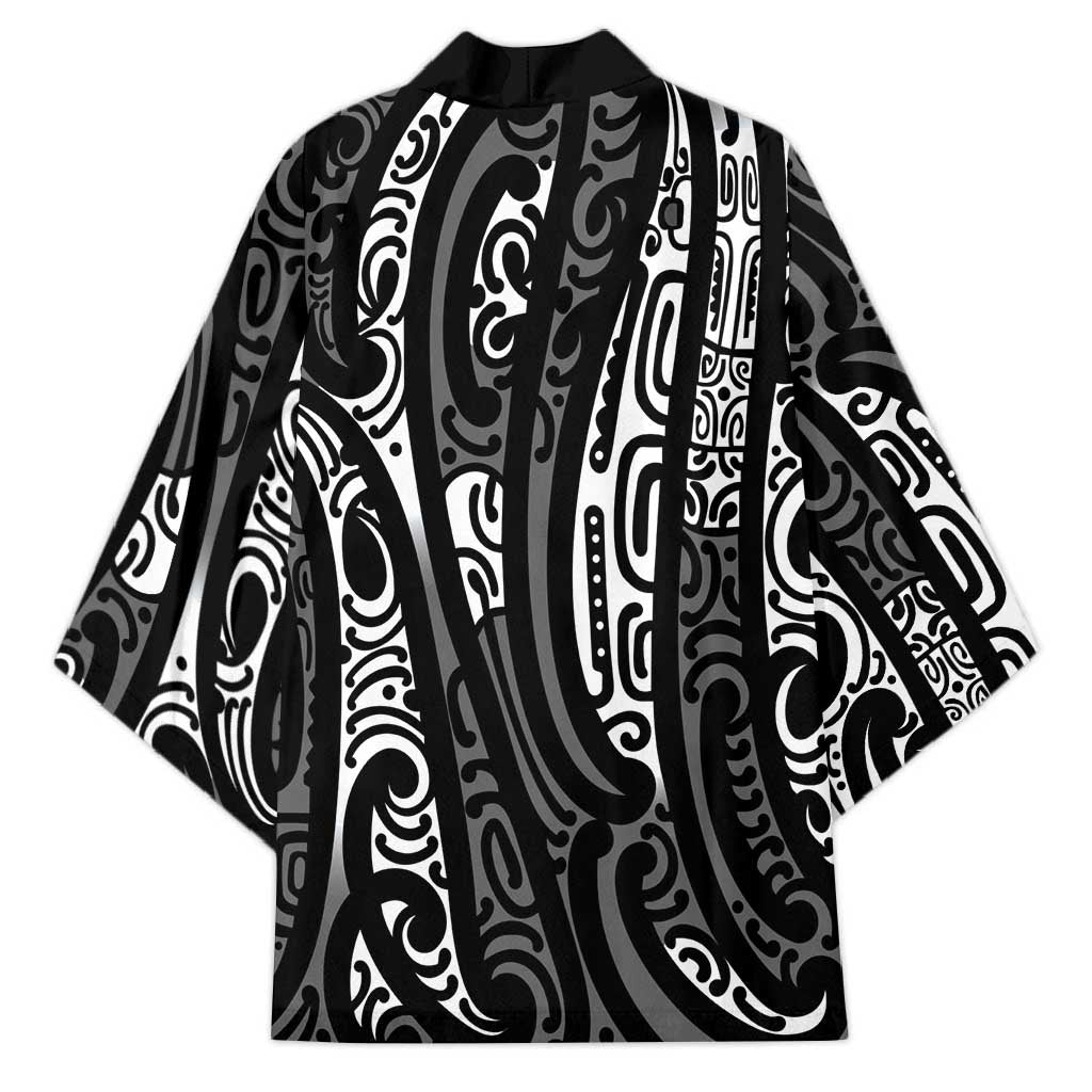 New Zealand Maori Taniko Kimono Black Kowhaiwhai Puhoro - Aussie Hoodie
