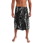 New Zealand Maori Taniko Lavalava Black Kowhaiwhai Puhoro