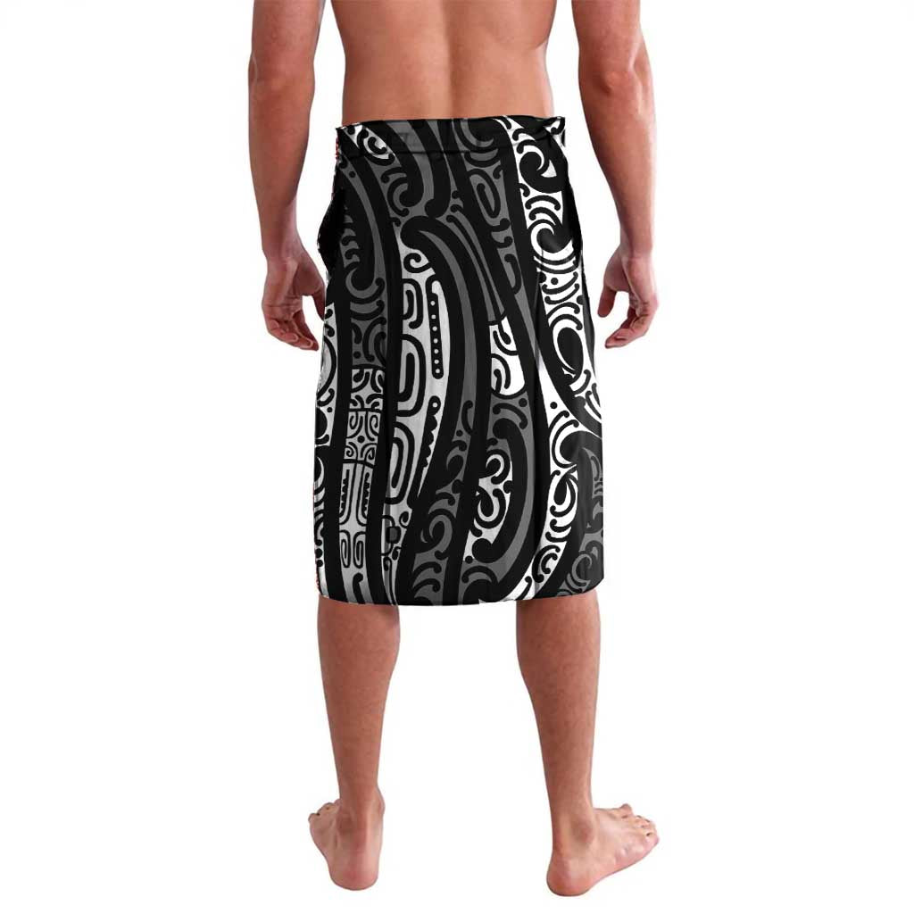 New Zealand Maori Taniko Lavalava Black Kowhaiwhai Puhoro