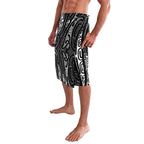 New Zealand Maori Taniko Lavalava Black Kowhaiwhai Puhoro