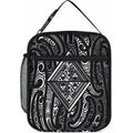 New Zealand Maori Taniko Lunch Bag Black Kowhaiwhai Puhoro