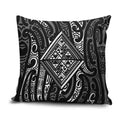 New Zealand Maori Taniko Pillow Cover Black Kowhaiwhai Puhoro - Aussie Hoodie