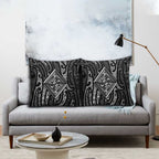 New Zealand Maori Taniko Pillow Cover Black Kowhaiwhai Puhoro - Aussie Hoodie